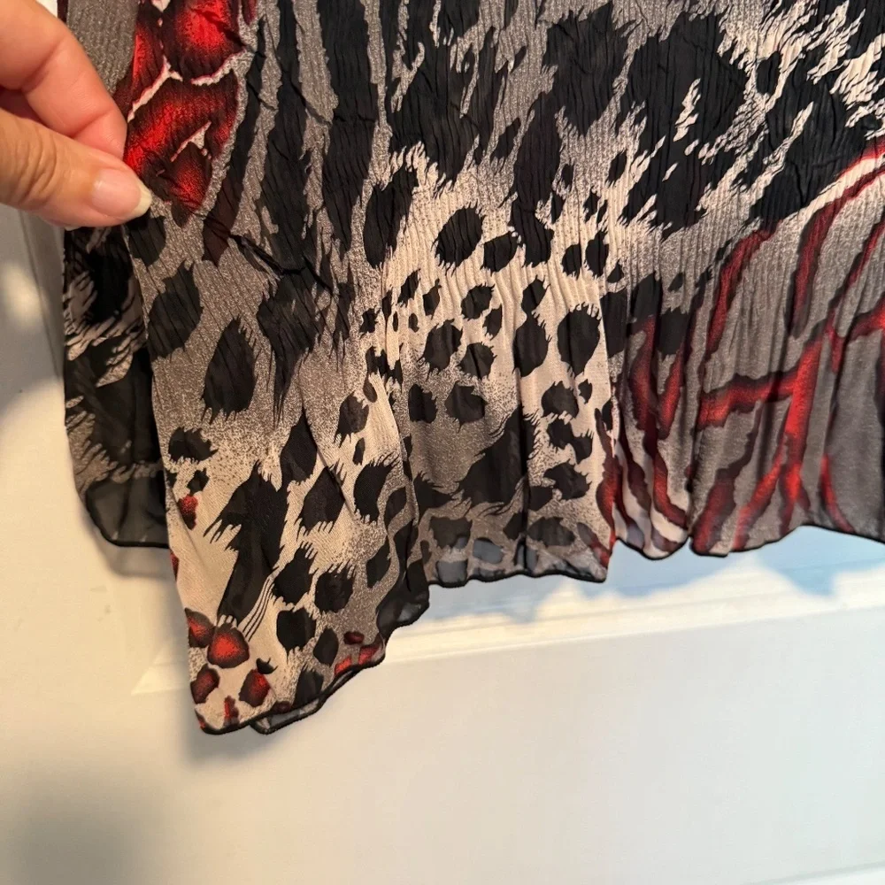 NWOT Rossi Roma Animal Print Long Sleeve‎ Blouse Size XL